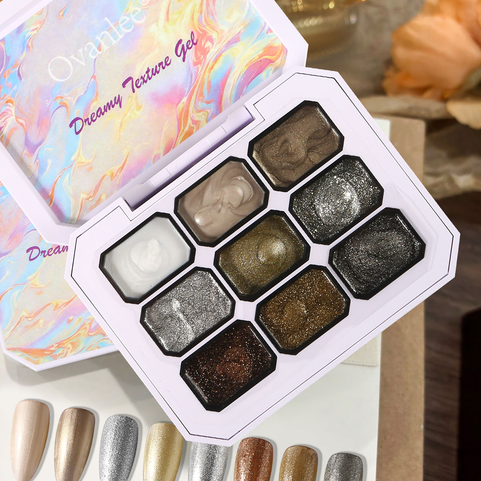 Photography Design - Ovanlee 9-Grid Solid Gel Nail Palette
