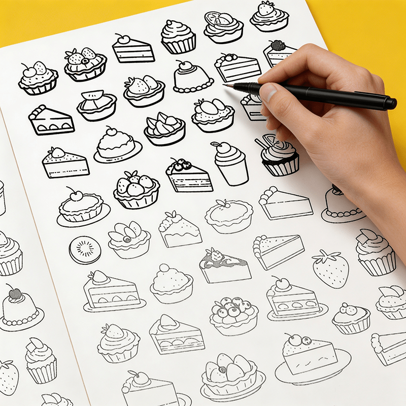 Photography Book - Graffiti Drawing Books, Various Cartoon Food