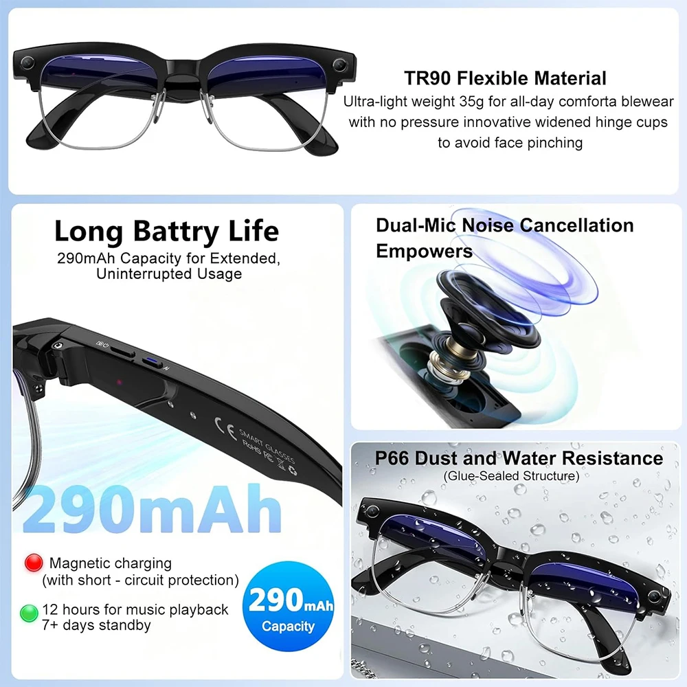 4K Smart AI Glasses 8MP Camera - Photography Japanese recension och pris