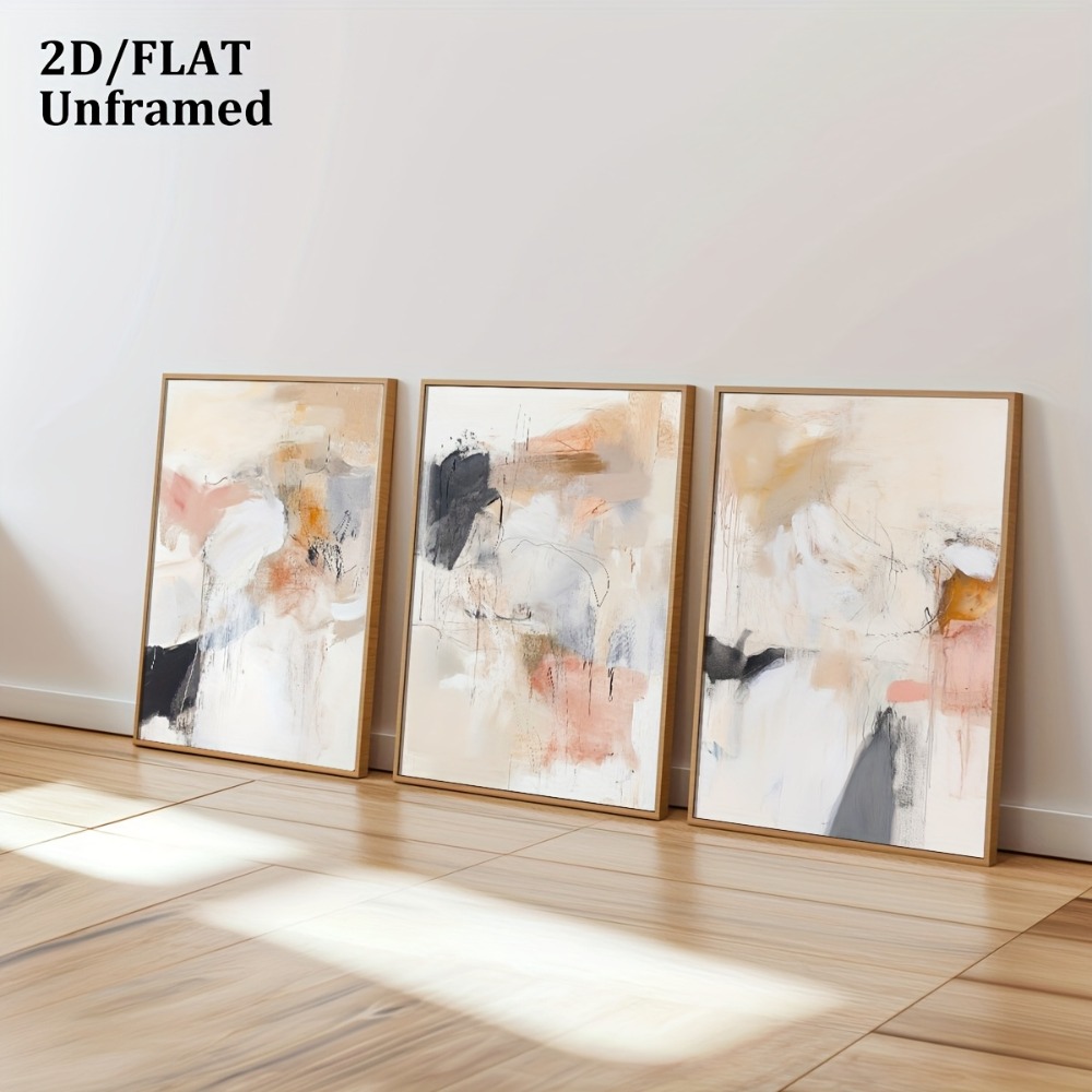 3pcs Frameless,Neutral Beige B - Photography Geometry recension och pris