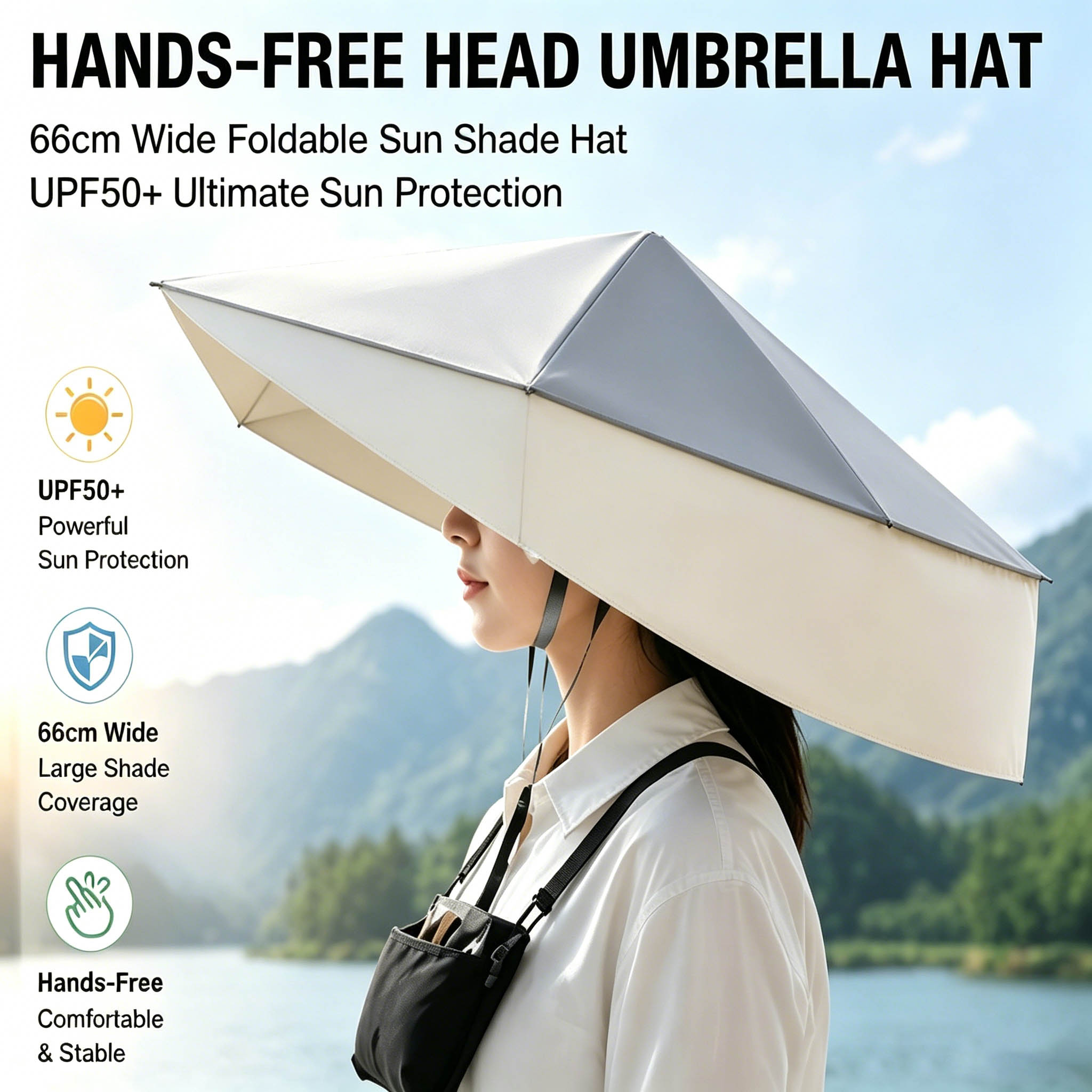 UPF50 +Foldable Hands-Free Hea - Photography Umbrella recension och pris