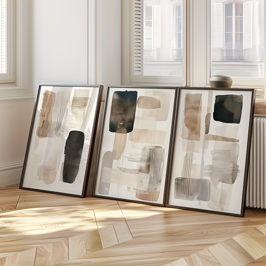 3PC frameless  of Black Beige  - Photography Geometry recension och pris