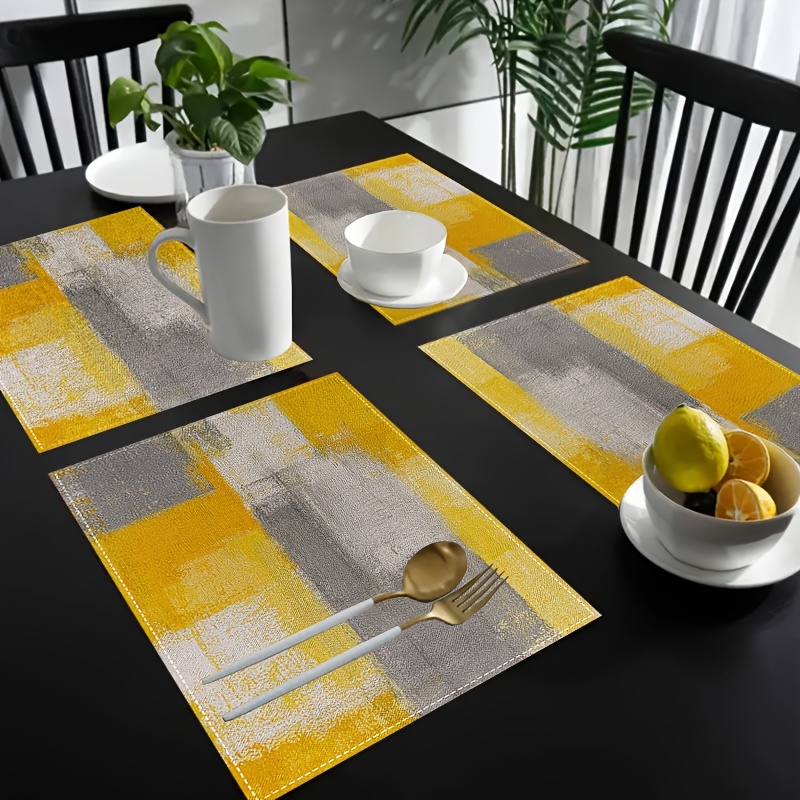 VIKAMA Yellow Gray Abstract Oi - Photography Geometry recension och pris