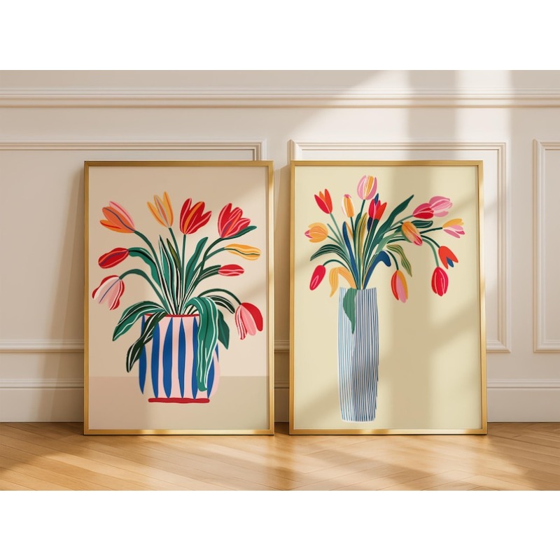 2pcs Tulip Flowers Canvas Wall - Photography Design recension och pris
